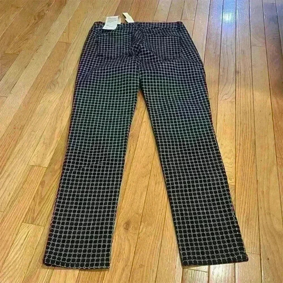 Talbots Women's Size 2 Blue Geometric Slim Ankle Pants Casual Denim - Picture 8 of 12